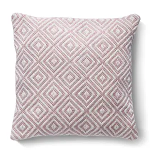 Woven Indoor Outdoor Washable Diamond Cosy Cushion Rose - 45cm x 45cm