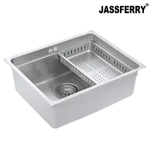 JASSFERRY Undermount Stainless Steel Sink Kitchen Dish Drainer Rack Single Bowl