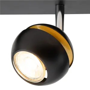 Austin 3 Bar Black and Gold Spotlight by Arlec