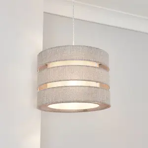 Inlight Dark Grey Woven effect Slubby Trio Light shade (D)28cm