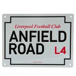 Liverpool FC Anfield Road Plaque White/Black (One Size)