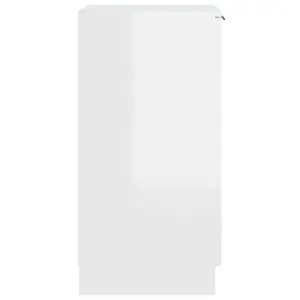 Berkfield Shoe Cabinet High Gloss White 30x35x70 cm Engineered Wood