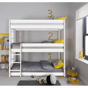 Henrik Triple Bed Bunk Triple Sleeper In Classic White