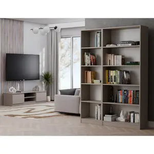 Albee Bookcase Clay / (5 Shelves) 182cm H x 50cm W x 30cm D