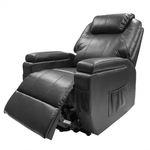 Dorchester Dual Motor Rise & Recline Chair - Black Faux Leather