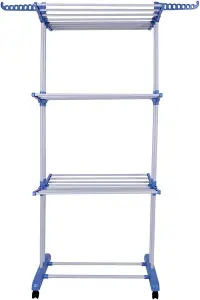 3 Tier Clothes Rack Hanging Bar Heavy Duty Hanger Garment Rolling Portable