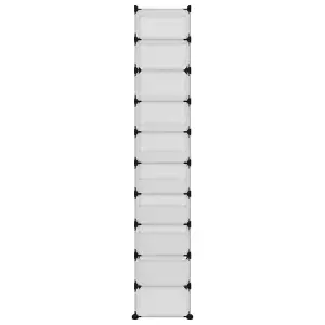 Berkfield Shoe Rack Transparent 44x32x174 cm PP