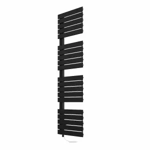 Rinse Bathrooms Designer Flat Panel Electric Heated Towel Rail Radiator Bathroom Ladder Radiators Prefilled Black 1800x500mm