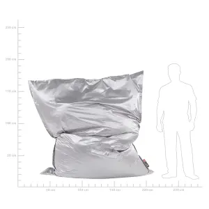 Extra Large Bean Bag Silver FUZZY