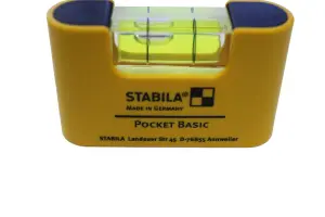 STABILA Spirit Level Basic Pocket Yellow Two Side Measuring Mini Level 17773