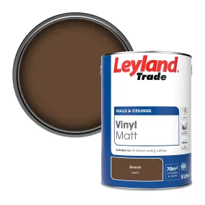 Leyland Trade Vinyl Matt Walls & Ceilings Emulsion Paint Bronze (06C39) 5L