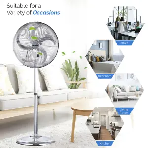 Senelux 16inch Metal Pedestal Fan