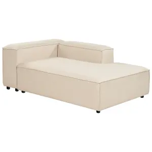 Left Hand Fabric Chaise Lounge Beige ARDAL