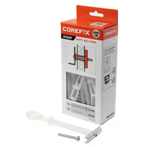 Corefix Strap Cavity Wall Fixing. 8pk with M5x40mm screws