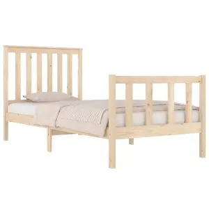 Berkfield Bed Frame Solid Wood Pine 75x190 cm 2FT6 Small Single