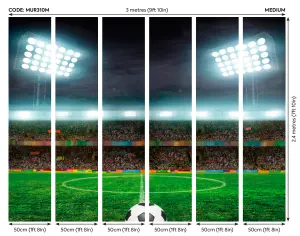 Origin Murals Football Stadium Green Matt Smooth Paste the Wall Mural 300cm Wide X 240cm High