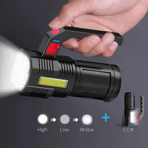 Dekton High Powered LED Multi Torch Portable Lamp Rechargeable Light Camping