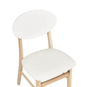 Set of 2 Dining Chairs AMERY Rubberwood Cream