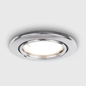 ValueLights Downlight Tiltable Chrome Ceiling Light Fitting 6 Pack With Cool White Bulbs