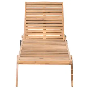 Sun Lounger with Cushion Wood Beige CESANA