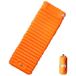 Self Inflating Camping Mattress with Pillow 1-Person Orange