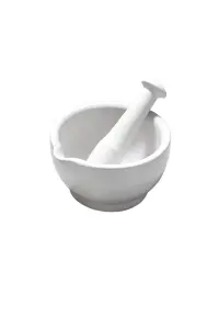 Interiors by Premier White Mortar and Pestle, Stoneware Mortar and Pestle, Traditional Mortar and Pestle for Herbs and Spices