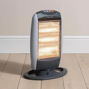 Oscillating Halogen Heater In Black, 1200W - Daewoo HEA1416