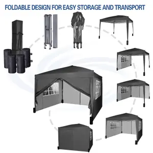 MCC Direct Gazebo 3x3 Pop up with Sides Black