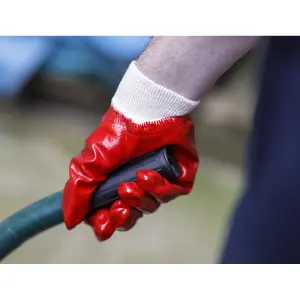 Sealey General-Purpose PVC Gloves Knitted Wrist (Large) - Pair