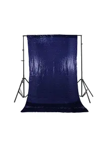 Neel Blue Shiny Fabric Sequin Backdrop Glitter Curtain, Royal Blue - 4ft x 9ft