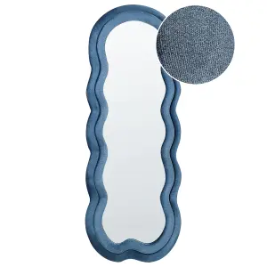 Beliani Retro Wall Mirror LACS Velvet Blue