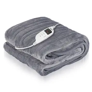 Geepas Heated Over Throw Fleece Electric Over Blanket Soft Fleece - 130x160cm & 130x180cm Options