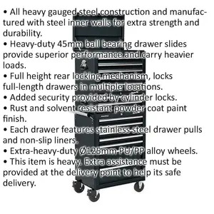 Heavy Duty 14 Drawer Tool Chest and Rollcab Bundle in Black