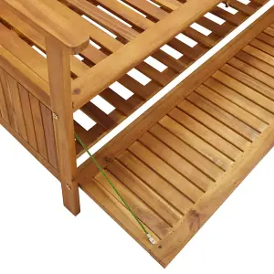 Berkfield Garden Storage Bench 120 cm Solid Acacia Wood