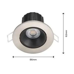 Philips LED Abrosa Nickel recessed Spotlight Warm White IP44