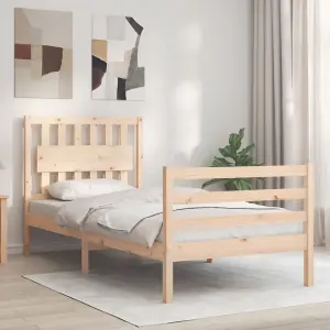 Berkfield Bed Frame with Headboard 90x200 cm Solid Wood