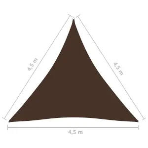 Berkfield Sunshade Sail Oxford Fabric Triangular 4.5x4.5x4.5 m Brown