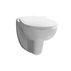 Adley Wall Hung Ceramic Toilet Pan & Soft Close Seat - 535mm - Balterley