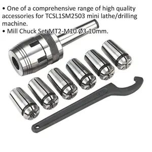 Mill Chuck Set - MT2 to M10 - Suitable for ys08817 Mini Lathe & Drilling Machine