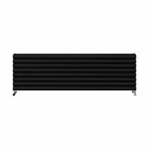 Right Radiators 1600x472 mm Horizontal Vertical Oval Column Radiator Double Panel Rads Black