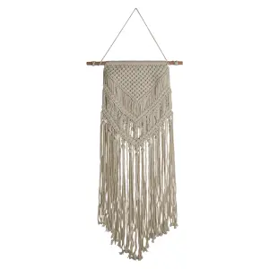 Lighting Collection Akin Cream LED Macrame Dream Wall Hanging