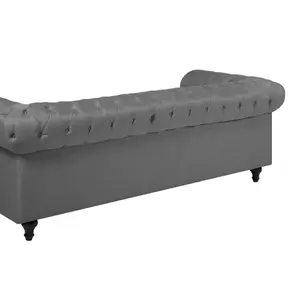 Fabric Living Room Set Grey CHESTERFIELD Big