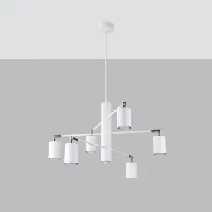 Lemmi Steel White 6 Lights Modern Chandelier