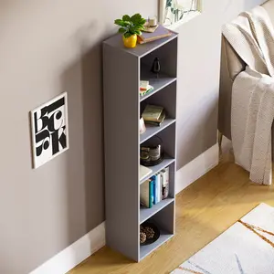 Gerardi Standard Bookcase Grey / 132 cm H x 32 cm W