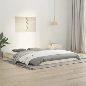 Bed Frame Solid Wood White / 150 x 200cm