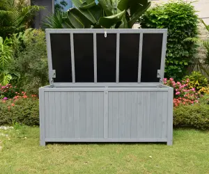 Medium Grey Wooden Garden Storage Cabinet - 468L