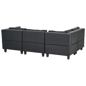 Corner Sofa UNSTAD Black Fabric Right Hand