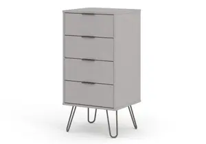 Core Products Augusta Grey Industrial 4 drawer narrow chest