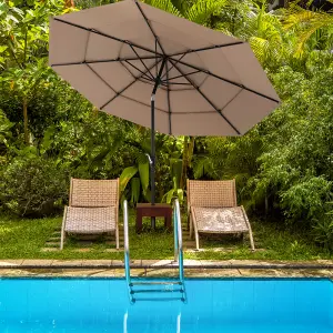 Costway 3 X 3M Patio Umbrella 3-Tier Double Vented Outdoor Crank Umbrella Market Table Umbrella