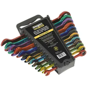 12-Piece Multi-Color Ratchet Spanner Set - Chrome Vanadium Steel